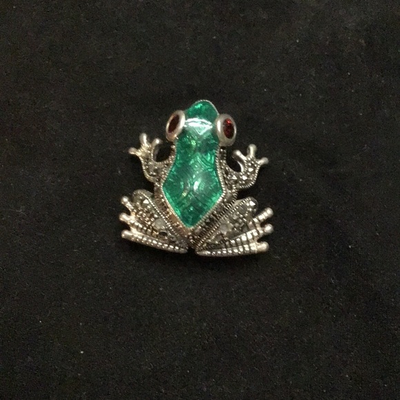 A Vintage Thailand 925 Silver Frog Brooch Pin - Picture 4 of 9